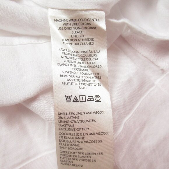 By Anthropologie Sleeveless Linen Button Wrap Midi Dress White 3X - Picture 8 of 11